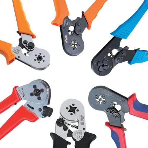 6sizes/4colors Bootlace Crimper 4-16mm2 Ratchet Ferrule Terminal Crimping Tool Wire End