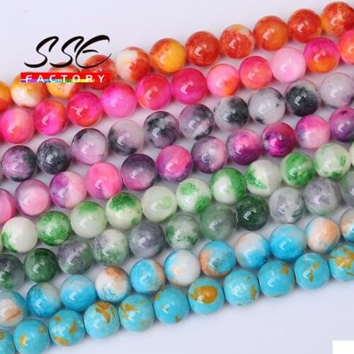 Colorful Persian Jades Natural Gem Stone Beads Round Loose Spacer Beads 15"Strand 6/8/10/12 MM For Jewelry Making DIY Bracelet