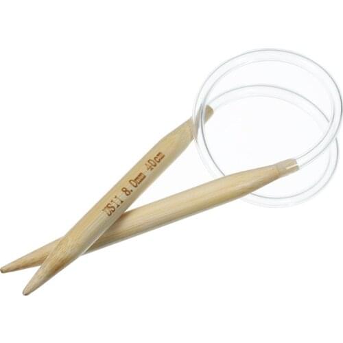 DoreenBeads Bamboo Circular Knitting Needles Transparent Tube Crochet Hooks Sweater Needle SewingTools Accessory 40cm Long,1PC