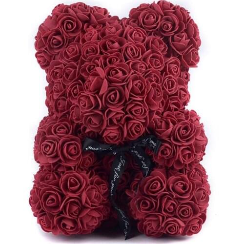 25CM/30CM/40CM Dropshipping Rose Bear Rose Girlfriend Valentines Day Mothers Day Gift Teddy Beart Birthday Party Decoration