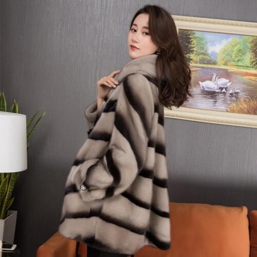 Fashion High Quality Luxury Natural Mink Fur Coat Korean Hooded Jackets for Women 2020 Warm Female Jacket Mulheres Casacoszjt542