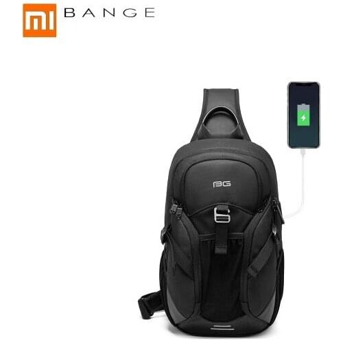2020 Xiaomi New men Chest bag fashion Business messenger bag USB shoulder bag Crossbody bag