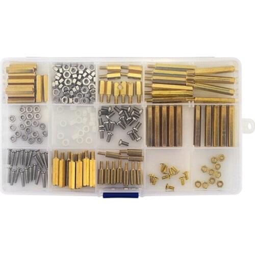 210 Pcs for Raspberry Pi Screws Set M2.5 M3 Copper Metal Screw Nuts Gasket for Various Arduino / Raspberry Pi