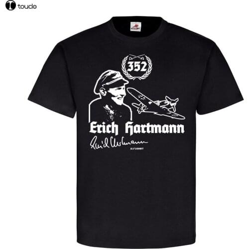 2019 Summer Brand Clothing Erich Hartmann Me109 Luftwaffe Ritterkreuz Trager Fliegerass Unterschrift Novelty T Shirt
