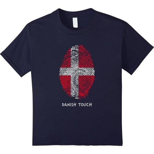 2019 New Fashion Brand T Shirt Fashion Danish Flag Fingerprint T-Shirt Denmark Flagkorean T-Shirts