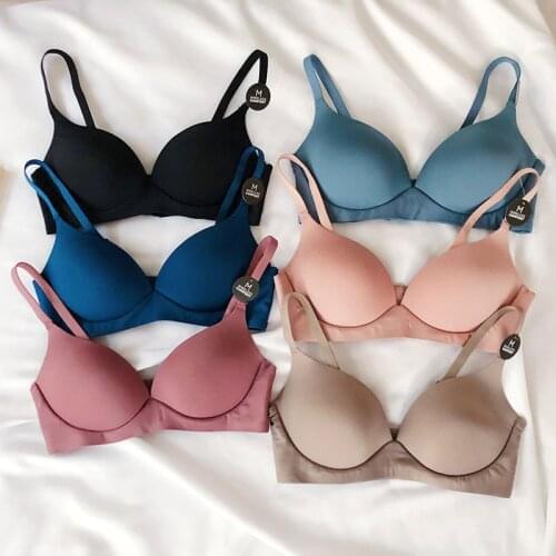 Solid Color Simple Bodysuit Underwear For Women Sexy Lingerie Wire Smooth Comfort Seamless Sports Set Push Up Bras Bralette