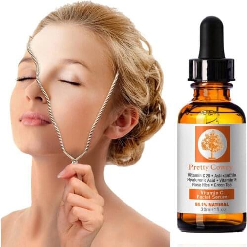 30ml Vitamin C Essence Hyaluronic Acid Whitening 98.1% Natural Face Serum Repair Essence Face Skin Care TSLM1
