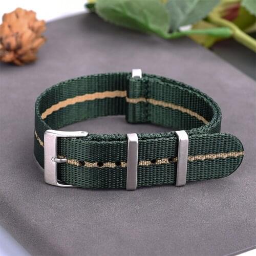 Premium Quality Herringbone 20mm 22mm Seatbelt Nylon Nato Strap New Material Military Striped Replacement Watch Band Accessories