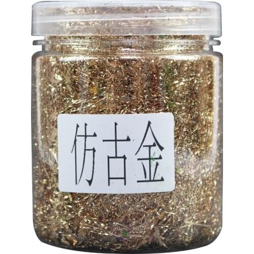 Imitation Gold Leaf Wire,Alloy Thread Imitation Antique Gold Foil Wire for Tinsel Wall Decoration,Nail Art,Arts and Crafts,5g