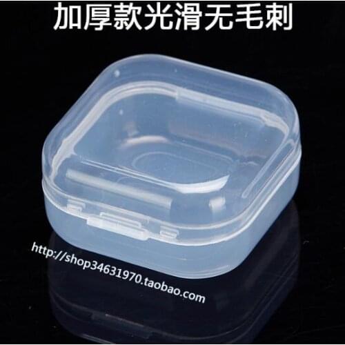 50pcs Transparent small box mini parts box plastic box small square box small storage box plastic covered earplug box