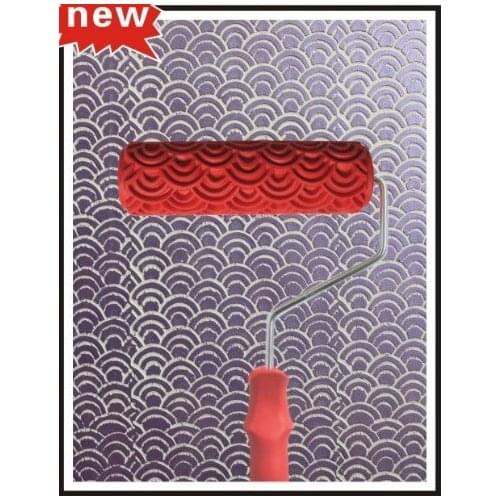 7" Coconut Pattern Rubber Roller Embossed Texture Pattern Paint Roller Home Decoration Paint Brush Background Wall Tool 7 Inch