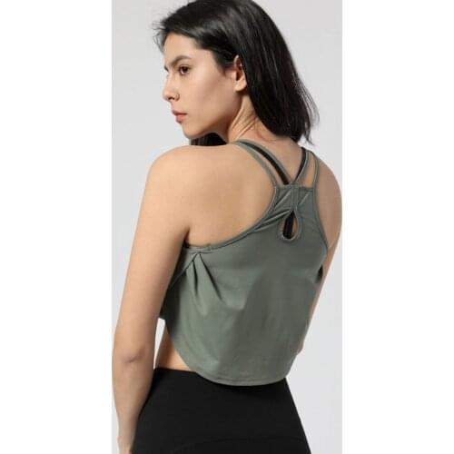 Sexy Top Naked Feel Fitness Workout Tank Tops Women Loose Fit Buttery Soft Gym Training Yoga Crop Vest Without Padded