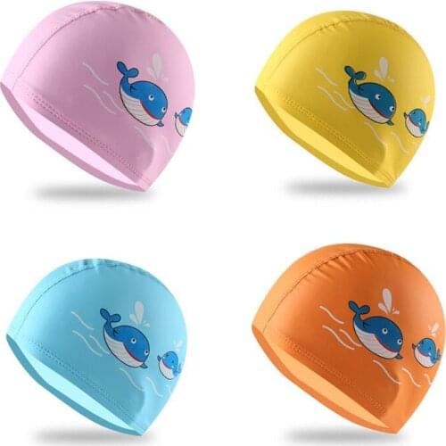 1-10 Years Old Cartoon Animal Children Swimming Caps Elastic Elastic Boys Gilrs Swimming Hat Long Hair Waterproof Swim Pool Cap