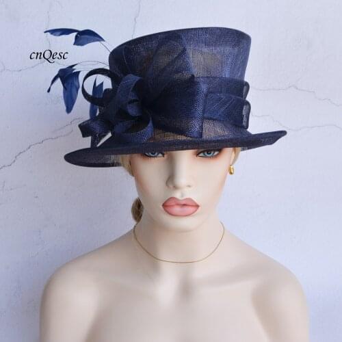 Navy blue Kentucky derby hat Church hat Wedding hat