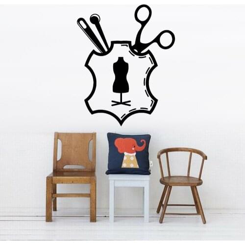 Vinyl Wall Decals Sewing Tailor Atelier Fashion Designer Clothing Store Home Decoration Waterproof Wall Door Stickers Z394