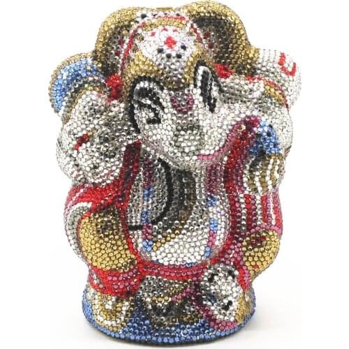 Top Quality Elephant Shape Full Crystal Clutch Purse Evening Bags Clutches Ladies Handbag Mini Minaudiere Luxury Party Purse