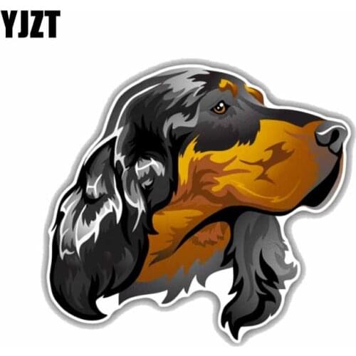 YJZT 13.3*12.4CM Dog Breed Scottish Setter Car Bumper Window Decoration Car Sticker C1-4251