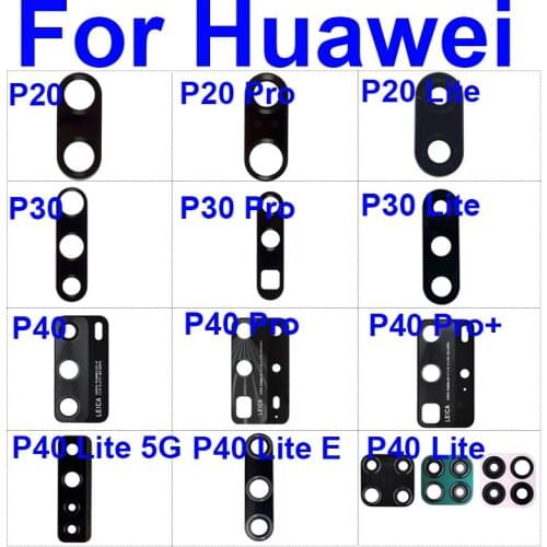 Back Glass Lens For Huawei P20 P30 P40 Lite Pro Glass Lens Rear Camera Lens Glass + Adhensive Sticker Replacement Repair Parts