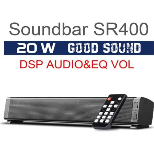 20W Soundbars Speaker 2x52mm Horns Stereo TF Subwoofer Column Support Handsfree 2 Sound Effects QE Treble Bass Adjust