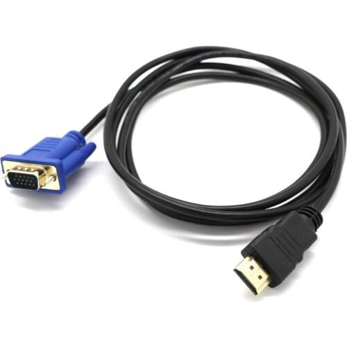 1.8 M HDMI-compatible Cable HDMI-compatible To VGA 1080P HD With Audio Adapter Cable HD-MI TO VGA Cable For TV Box