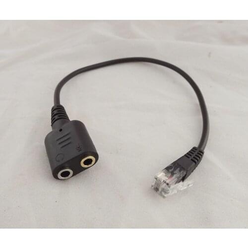 10PcsHeadset Cable 2x 3.5mm To RJ9 Jack Adapter Convertor PC Headset Telephone 25cm