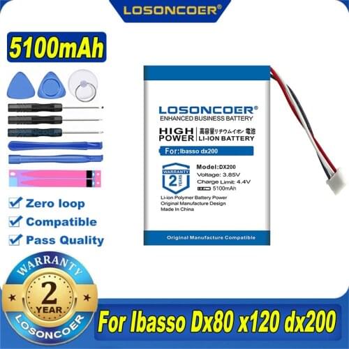 100% Original LOSONCOER 4800mAh DX200 Battery For Ibasso DX200 Player