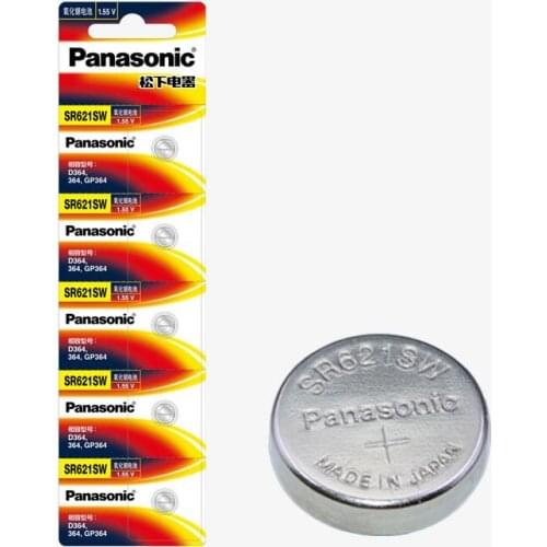 20pcs/lot Panasonic SR621SW Silver Oxide Watch Battery 6.8mm*2.1mm AG1 364 164 D364 L621 GP364 Button Cell Coin Batteries