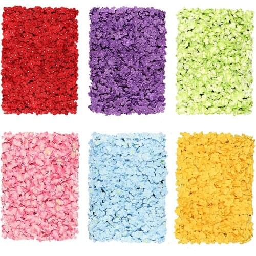 40*60cm Pure Color Simulation Hydrangea Row Silk Flower Background Wall Wedding Interior Decoration Artificial Flower Wall