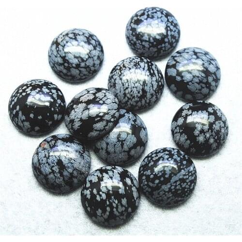 4PCS 20MM Nature Snowflake Obbistan Jasper Cabochons Round Shape Natural Semi Precious Stone No HOle DIY Jewelry Accessories