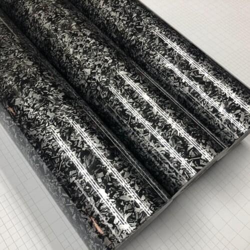 50CM*200/300/500CM Glossy Black Silver Gold Forged Carbon Vinyl Wrap Full Car Wrapping Titanium Steel Film Sticker Foil