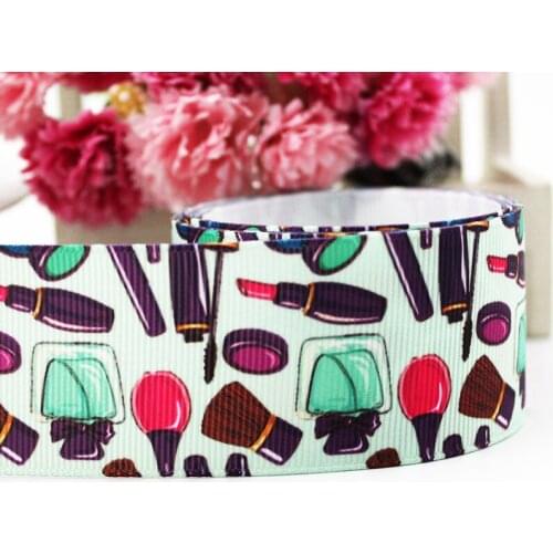 9mm/16mm/22mm/25mm/38mm/75mm light green cosmetic print grosgrain ribbon 10/25/50yards DIY gift wrap sewing wedding decor ribbon