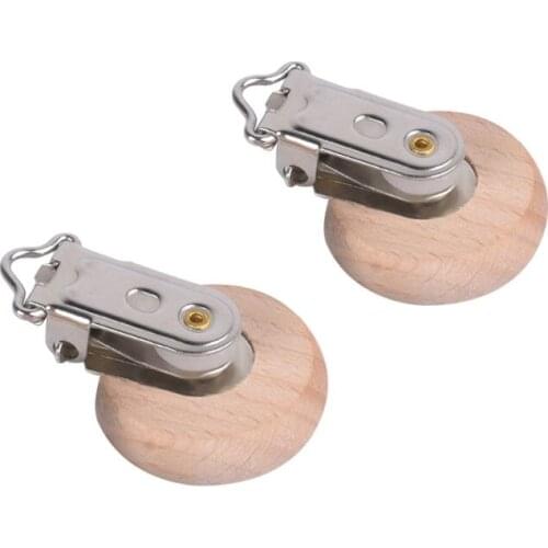 Nipple Chain Accessories BPA Free Beech Wood Baby DIY Pacifier Clip Accessories F3ME