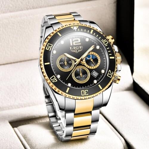 2021 LIGE Top Brand Luxury Fashion Diver Men Watch Waterproof Date Clocks Sport Watches Mens Quartz Wristwatch Relogio Masculino