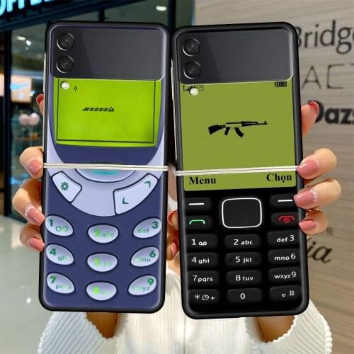 Back Case for Samsung Galaxy Z Flip 3 5G Fold Shell For Galaxy ZFlip3 Foldable Cover Hard Phone Coque Bag Vintage Smartphone