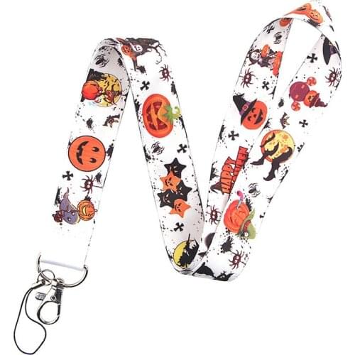 ER303 Happy Halloween Tags Strap Neck Lanyard For Key ID Card Pass Gym Mobile Phone USB Badge Holder DIY Rope Necklace