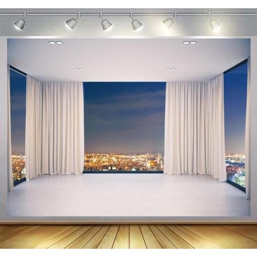 White Brick Floor View Room Photo Backgrounds Night City Buildings Portrait Video Live Show Backdrops Poster For Photo