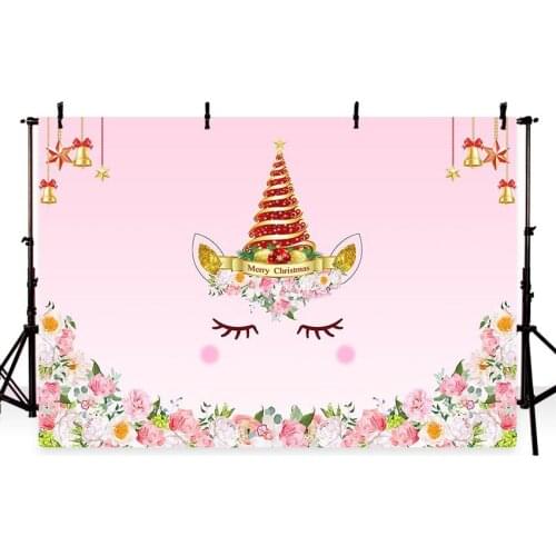 Photography Backgrounds Christmas Unicorn Party Flowers Portrait photo backdrop children birthday Custom Backdrop Photo Studio