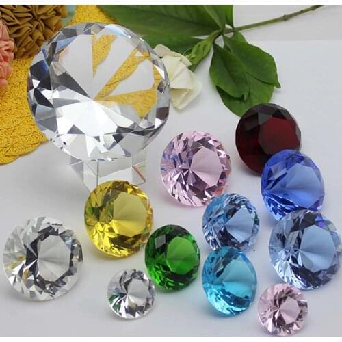 Crystal Glass Diamond Shaped Home Decoration Ornaments Jewel Paperweight,Gift Idea For Christmas Thanksgiving