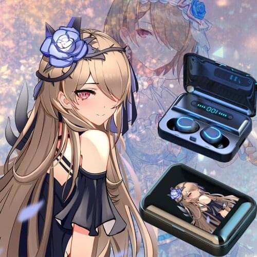 Game Honkai Impact Bluetooth earphones Kiana Kaslana Raiden Mei cosplay For Android Wireless Earbuds 5.0 Charging box HD Anime