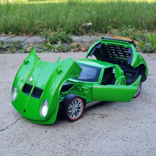 1:32 Miura Alloy Classic Car Model Diecasts Metal Toy police Vehicles Car Model Sound light Collection Simulation Car kids Gifts