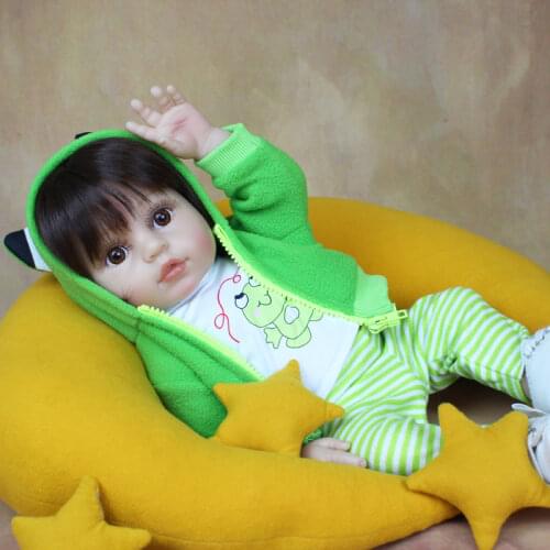 19 Inch Full Body Soft Silicone Reborn Baby Boy Doll For Girl Like Real 48 CM Bebe Bathe Toy Kids Birthday Gift