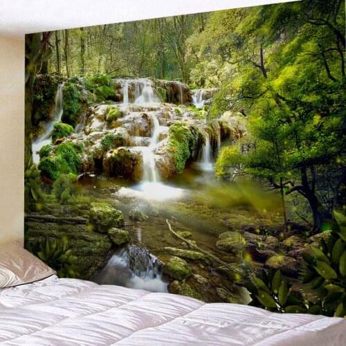 Tapestry gpsychedelic Wall Hanging Green Tree Landscape Printing Pattern For Home Deco Wall Decor Large Size Cheap Hippie
