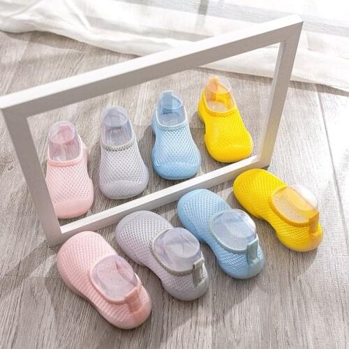 2020 new spring and summer baby rubber sole shoes and socks transparent soft bottom baby toddler shoes breathable non-slip