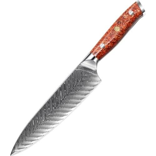 New Resin Handle 8 Inch Damascus Steel Kitchen Chef Knife 67 Layers Japanese Damascus Kitchen Knives Professional Slicing