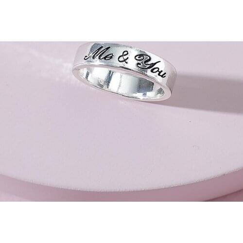 Wholesale Jewelry Simple Letter Rings for Women English Letter Ring ME&YOU Couple Friendship Ring for Men