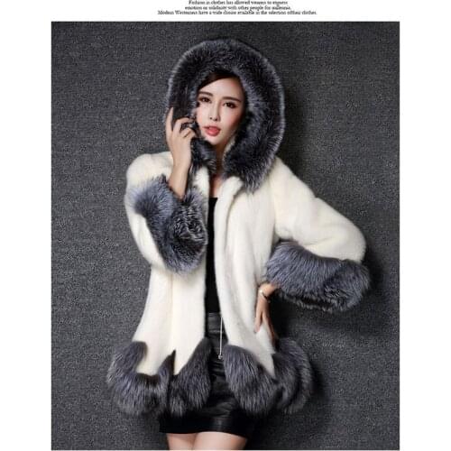 Autumn and winter new womens clothing imitation fur coat Medium length mink fox fur ladys coat Europe station faux fur coat