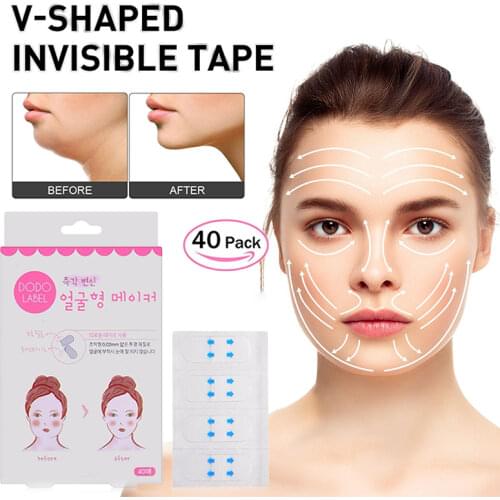 0.02mm Invisible Thin Face Stickers Face Facial Line Wrinkle Sagging Skin V-Shape Chin Face Lifting Patch 40pcs/Set