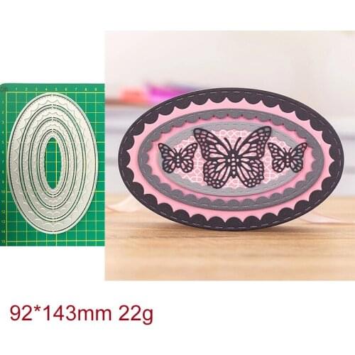 Oval Pattern Border Frame 2021 New Metal Cutting Dies Knife Mould Scrapbook Album Greeting Card Decoration DIY Handmade Art