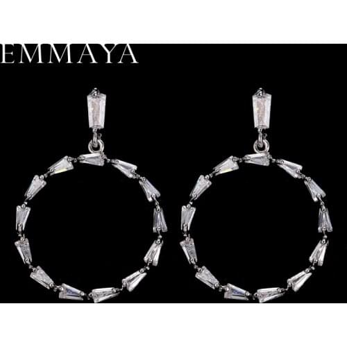EMMAYA Cute Romantic Style Earrings Jewelry Gold -color Paved with AAA Cubic Zircon Stud Earrings for Women