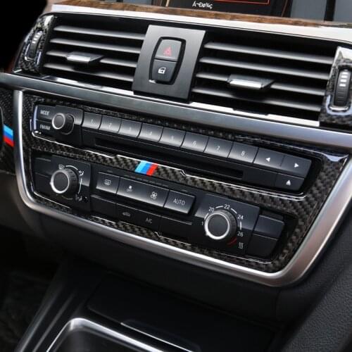 Carbon Fiber Car Styling Interior Strip Air Conditioning CD Panel Cover Trim Accessories for BMW 3 4 Series 3GT F30 F31 F32 F34